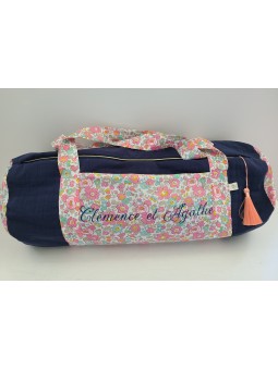 Sac bowling (sac week-end) en liberty Betsy cupcake/ matelassé, personnalisé