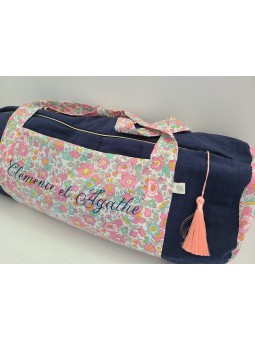 Sac bowling (sac week-end) en liberty Betsy cupcake/ matelassé, personnalisé