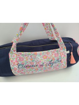 Sac bowling (sac week-end) en liberty Betsy cupcake/ matelassé, personnalisé