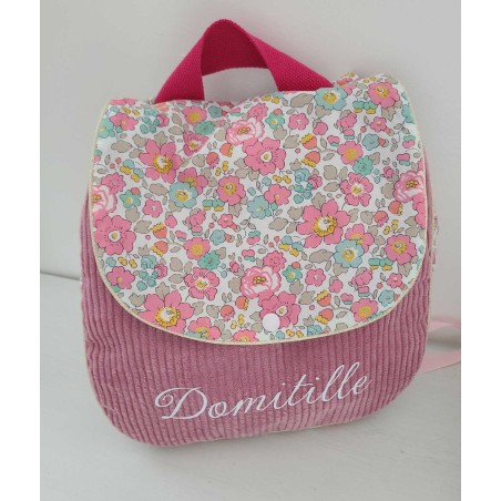 Cartable sac à dos personnalisable Betsy cupcake et velours