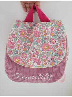 Cartable sac à dos personnalisable Betsy cupcake et velours