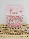 Protège carnet de santé liberty Betsy cupcake / double gaze personnalisable avec prénom
