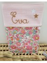 Protège carnet de santé liberty Betsy cupcake / double gaze personnalisable avec prénom