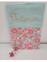 Protège carnet de santé liberty Betsy cupcake / double gaze personnalisable avec prénom