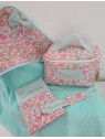 Protège carnet de santé liberty Betsy cupcake / double gaze personnalisable avec prénom
