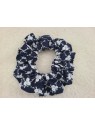 Chouchou broderie anglaise marine et blanche
