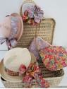 Chapeau de paille fillette et noeud liberty Betsy