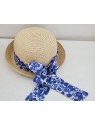 Chapeau de paille fillette et noeud liberty Betsy