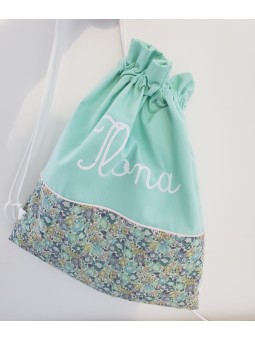 Sac à dos pochon personnalisable pour crèche ou maternelle liberty