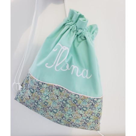 Sac à dos pochon personnalisable pour crèche ou maternelle liberty