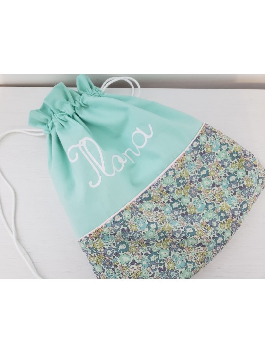 Sac à dos pochon personnalisable pour crèche ou maternelle liberty