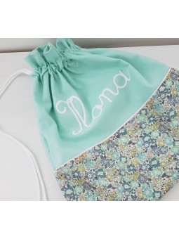 Sac à dos pochon personnalisable pour crèche ou maternelle liberty