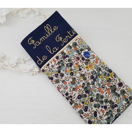 Protège livret de famille personnalisable liberty Wiltshire autumn (cadeau mariage, naissance ...)