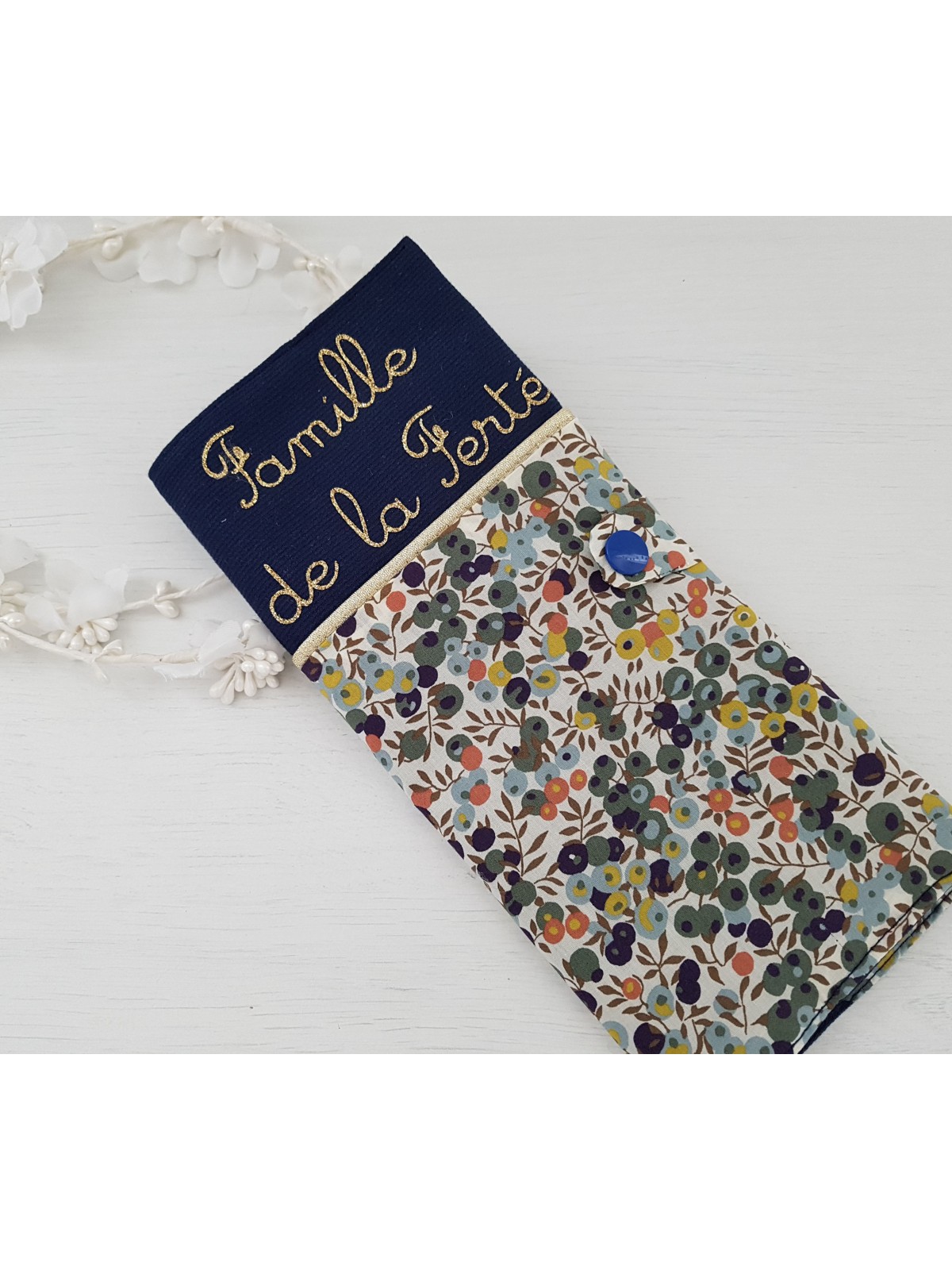 Protège livret de famille personnalisable liberty Wiltshire autumn (cadeau mariage, naissance ...)