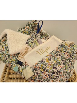 Doudou étiquettes liberty petits animaux personnalisé tout doux