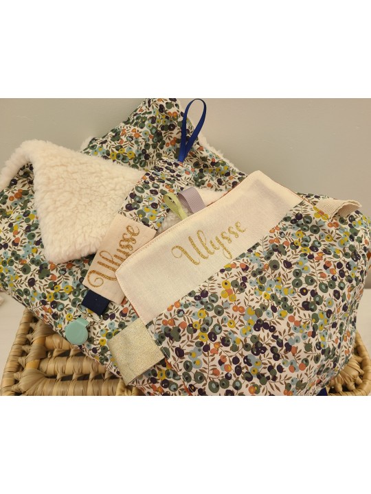 Doudou étiquettes liberty petits animaux personnalisé tout doux