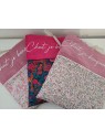 Pochette livre en velours et liberty wiltshire fluo