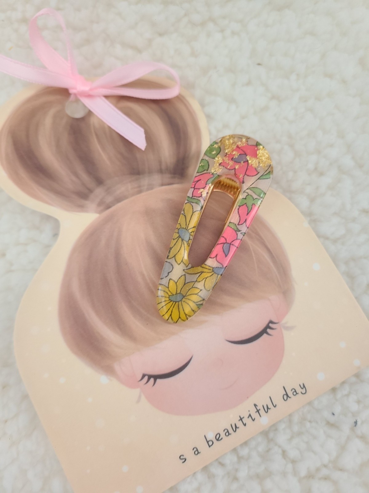 Barrette fillette liberty résine