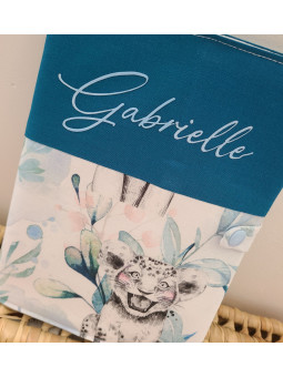 Protège carnet de santé thème jungle personnalisable avec prénom