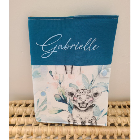 Protège carnet de santé thème jungle personnalisable avec prénom