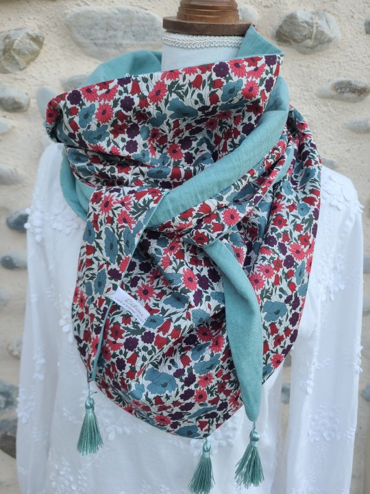 Chèche liberty et double gaze Poppy and Daisy