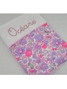 Protège carnet de santé liberty Betsy fluo et broderie anglaise