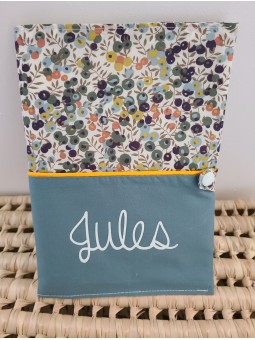 Protège carnet de santé liberty Wiltshire autumn, personnalisé avec prénom