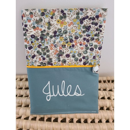 Protège carnet de santé liberty Wiltshire autumn, personnalisé avec prénom