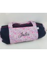 Sac bowling personnalisé (sport, week-end ...) en liberty Betsy neon et matelassé marine