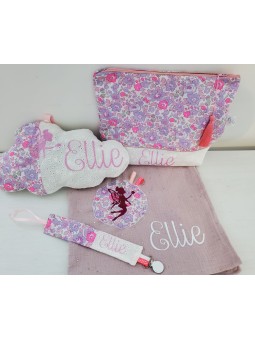 Trousse de toilette personnalisée prénom liberty Betsy neon