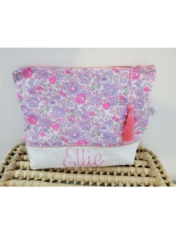 Trousse de toilette personnalisée prénom liberty Betsy neon