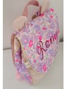 Sac à dos personnalisé petites oreilles en liberty Betsy neon (pour crèche, nounou, maternelle)