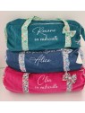 Sac week-end) en liberty Betsy et velours, personnalisé