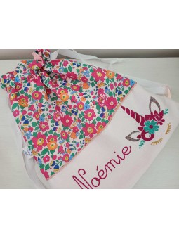 Sac pochon sac à dos personnalisable pour crèche ou maternelle liberty Betsy neon