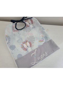Bavoir coton jungle / éponge personnalisé prénom