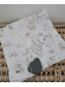 Lange personnalisé 60x60 cm en double gaze de coton bio petits animaux