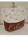 Sac à dos maternelle / crèche velours et velours petits animaux personnalisé