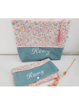 Trousse de toilette personnalisée, Betsy Barbapapa et lin