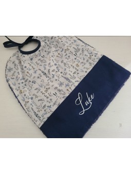 Bavoir liberty Theo / éponge personnalisé prénom