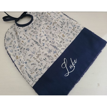 Bavoir liberty Theo / éponge personnalisé prénom