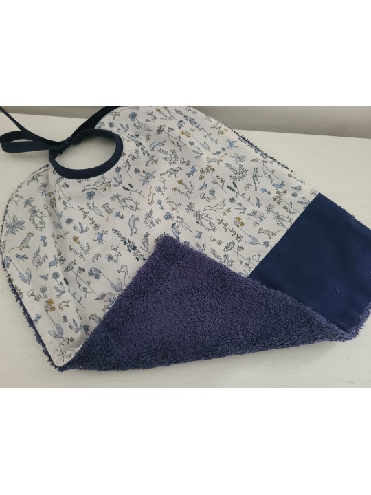 Bavoir liberty Theo / éponge personnalisé prénom