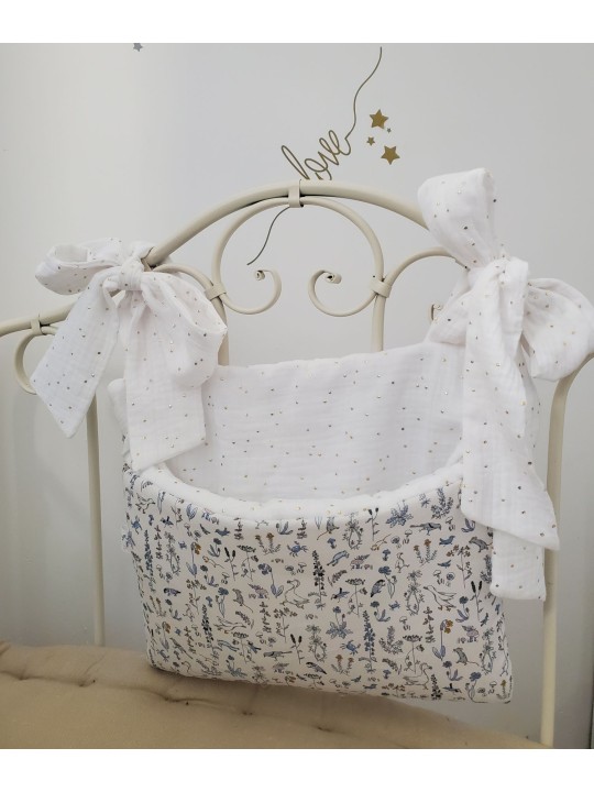 Trousse de toilette personnalisée pour bébé en liberty (doublée de coton enduit)