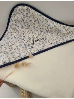 Trousse de toilette personnalisée pour bébé en liberty (doublée de coton enduit)