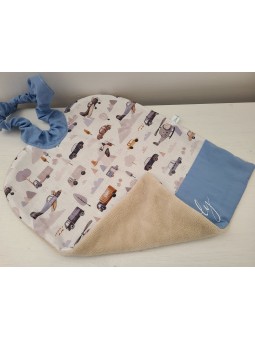 Grande serviette élastiquée et personnalisée pour maternelle en coton petits véhicules