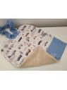 Grande serviette élastiquée et personnalisée pour maternelle en coton petits véhicules