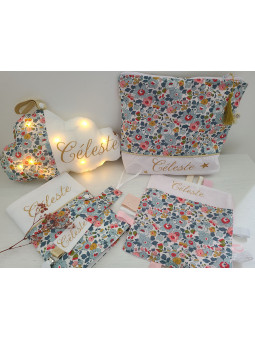 Doudou étiquettes liberty Betsy porcelaine personnalisé tout doux