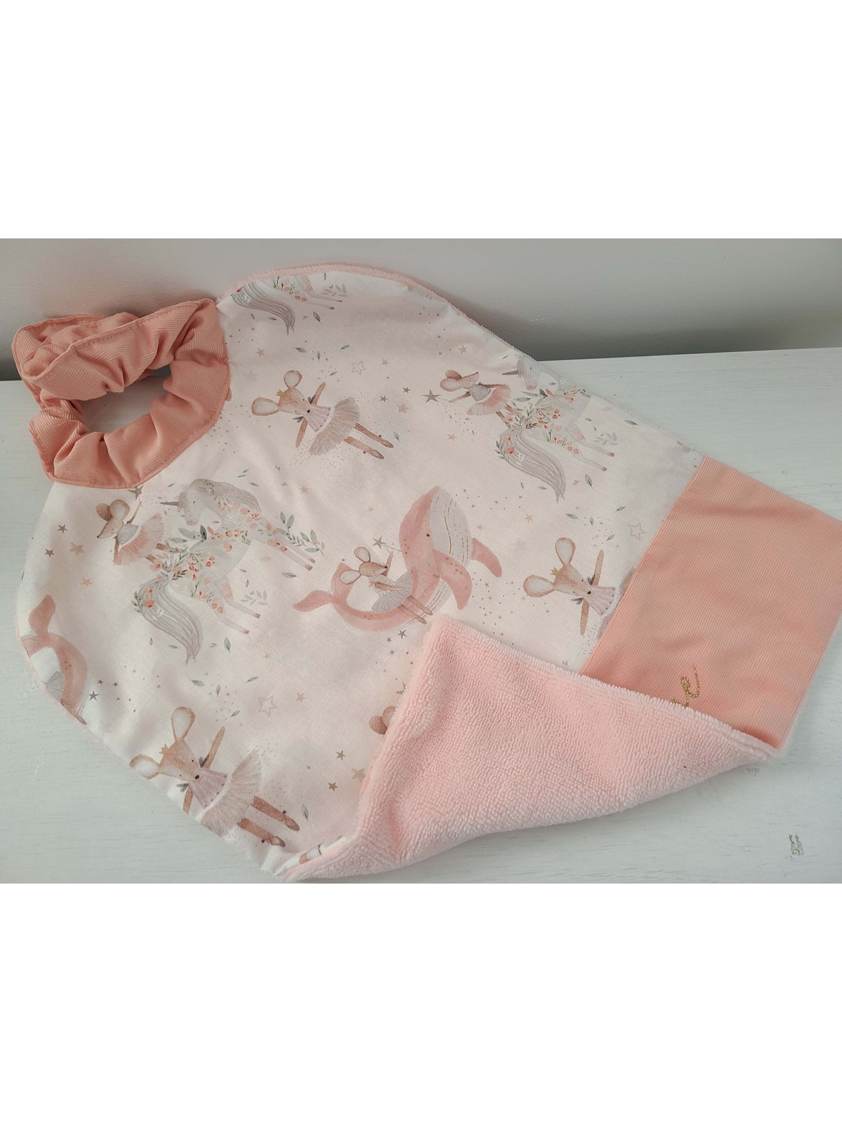 Grande serviette élastiquée petites souris et licornes pour maternelle, tissus au choix