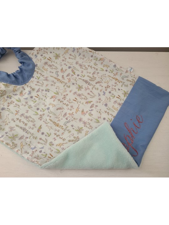 Grande serviette élastiquée liberty Theo pour maternelle ou tissus au choix