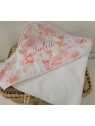 Cape de bain coton petites biches/ éponge de bambou personnalisée
