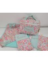 Vanity trousse de toilette personnalisable en liberty Betsy cupcake matelassé